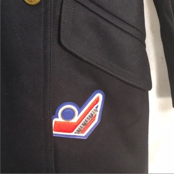 NWOT COACH Navy Blue Patch Nautical Pilot Trench Winter Coat sz 6 Pea Coat Naval - Picture 5 of 7